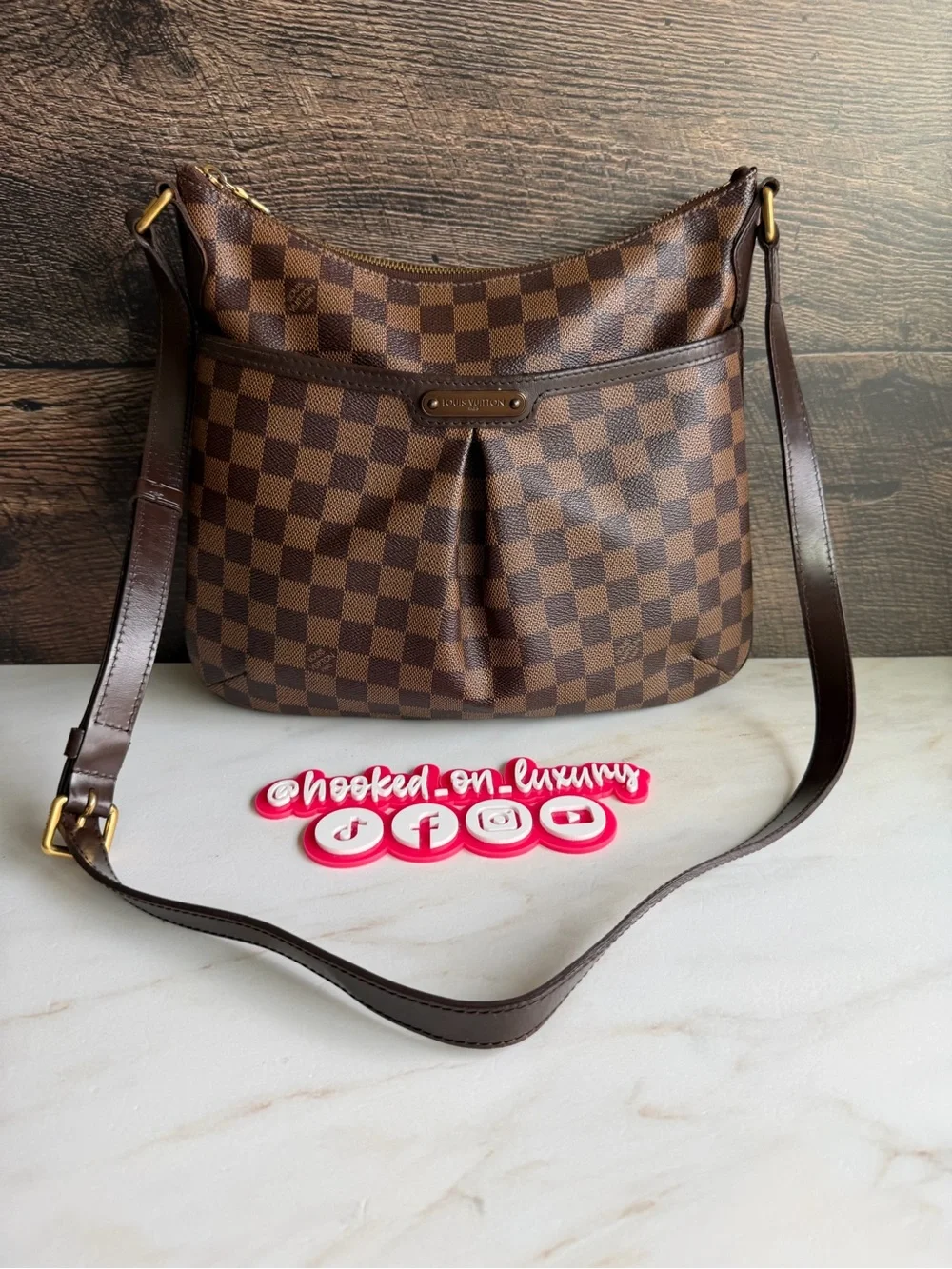 Authentic Louis Vuitton Bloomsbury PM Damier Ebene Crossbody Handbag EUC